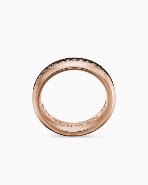 Mens Streamline® Band Ring in 18K Rose Gold with Cognac Diamonds, 6mm