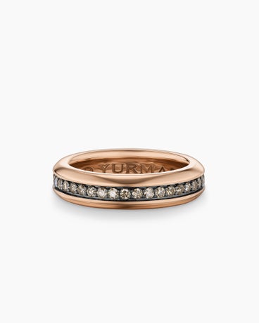 Streamline® Band Ring in 18K Rose Gold with Cognac Diamonds, 6mm