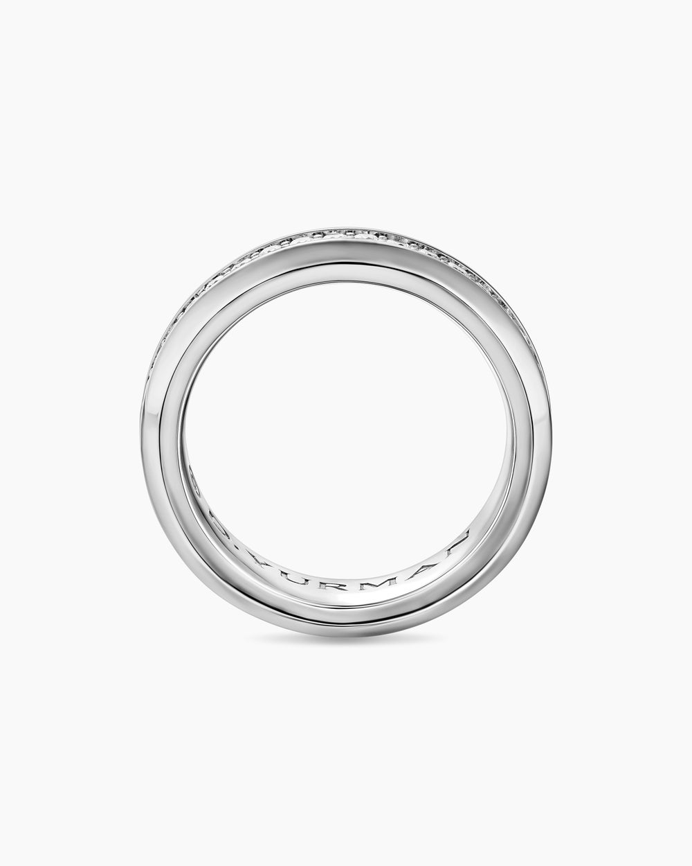 Mens Beveled Band Ring in 18K White Gold, 6mm