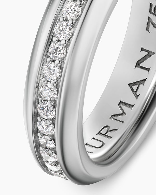 Streamline® Band Ring in 18K White Gold with Diamonds, 6mm