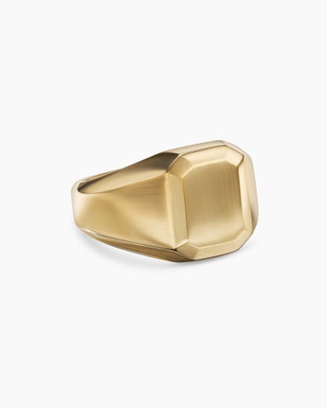 Deco Heirloom Signet Ring in 18K Yellow Gold, 17mm