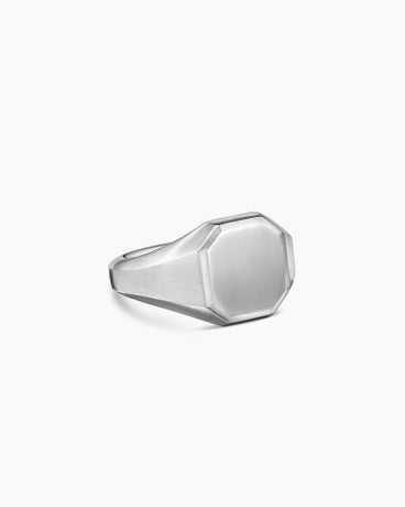 Deco Heirloom Signet Ring in Platinum, 17mm