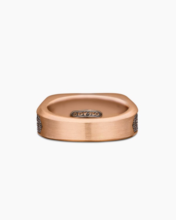 Streamline Signet Ring in 18K Rose Gold, 10mm