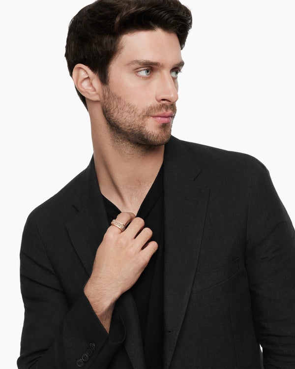 Streamline Signet Ring in 18K Rose Gold, 10mm