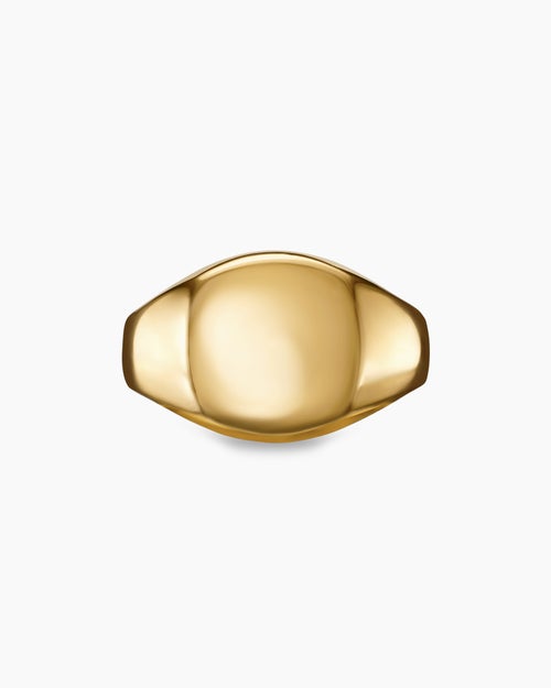Mens Streamline Pinky Ring in 18K Yellow Gold, 14mm