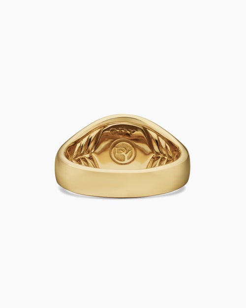 Mens Streamline Pinky Ring in 18K Yellow Gold, 14mm