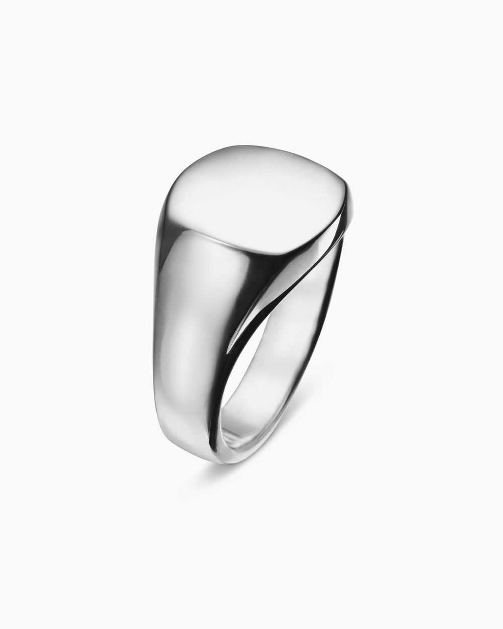 Mens Streamline Pinky Ring in Sterling Silver, 14mm