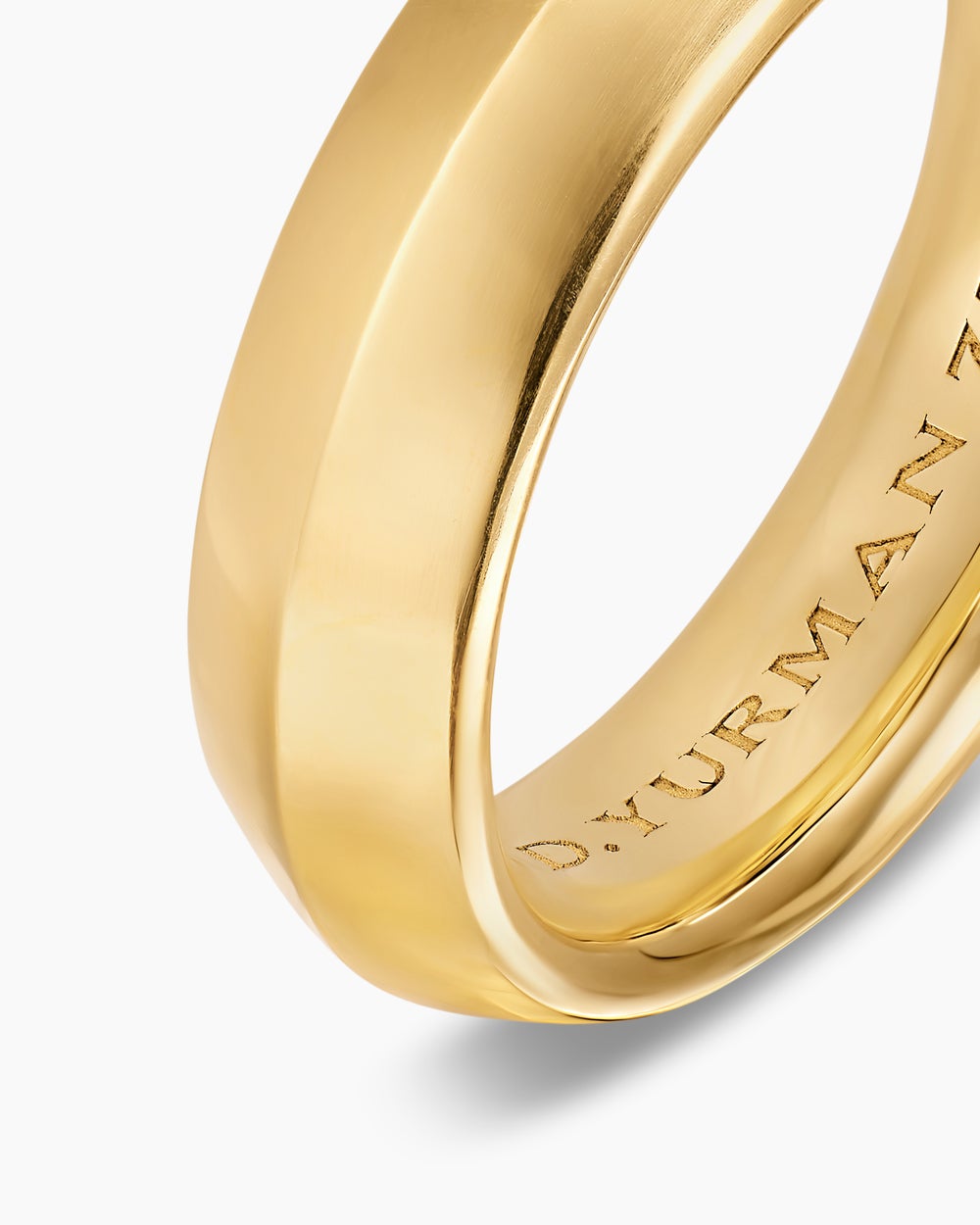 Mens Knife Edge Band Ring in 18K Yellow Gold, 6mm