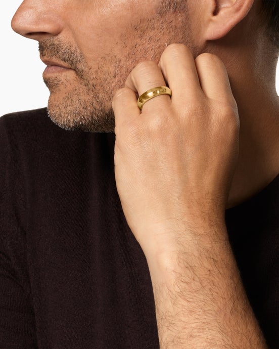 Knife Edge Band Ring in 18K Yellow Gold, 6mm