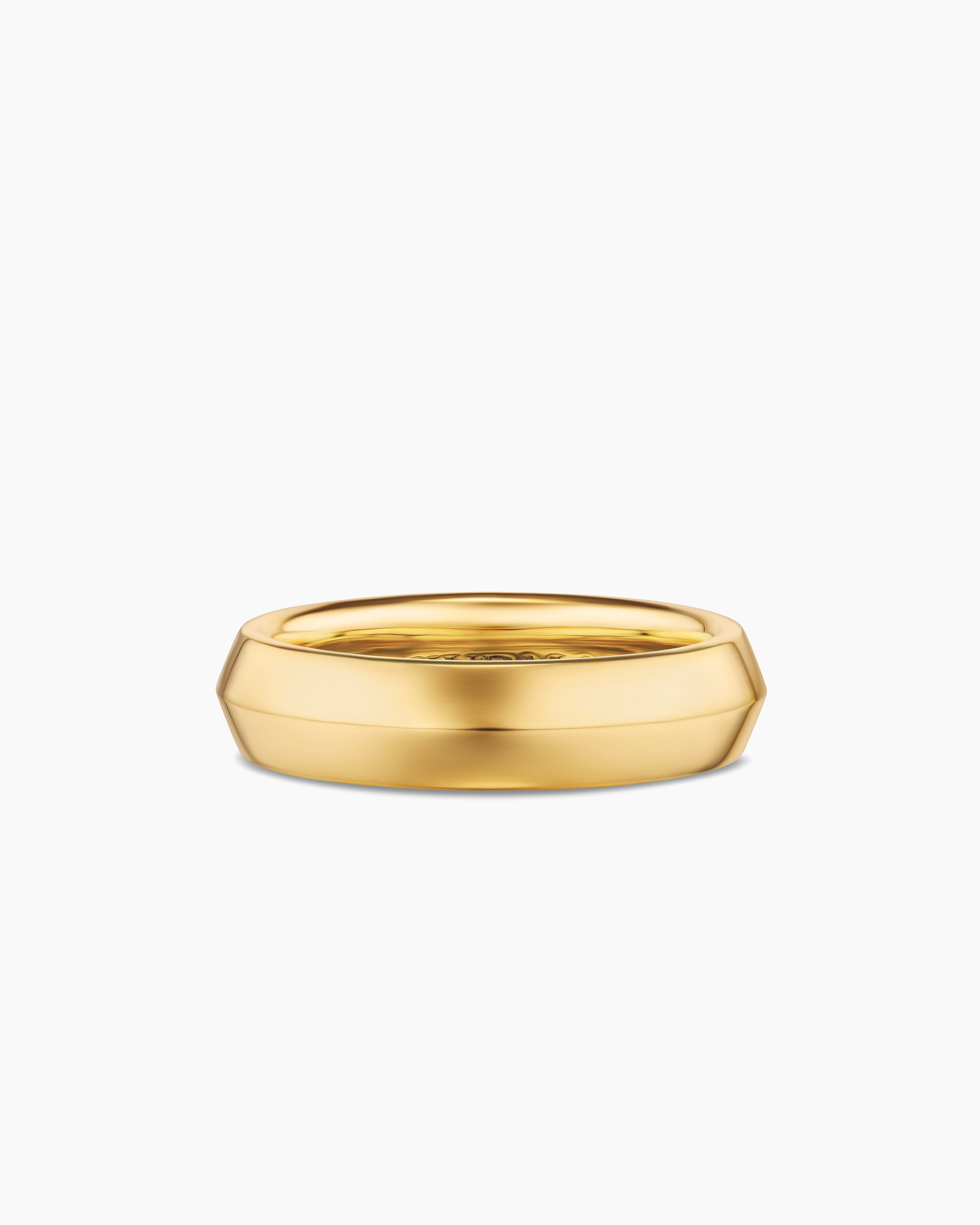 Mens Knife Edge Band Ring in 18K Yellow Gold, 6mm
