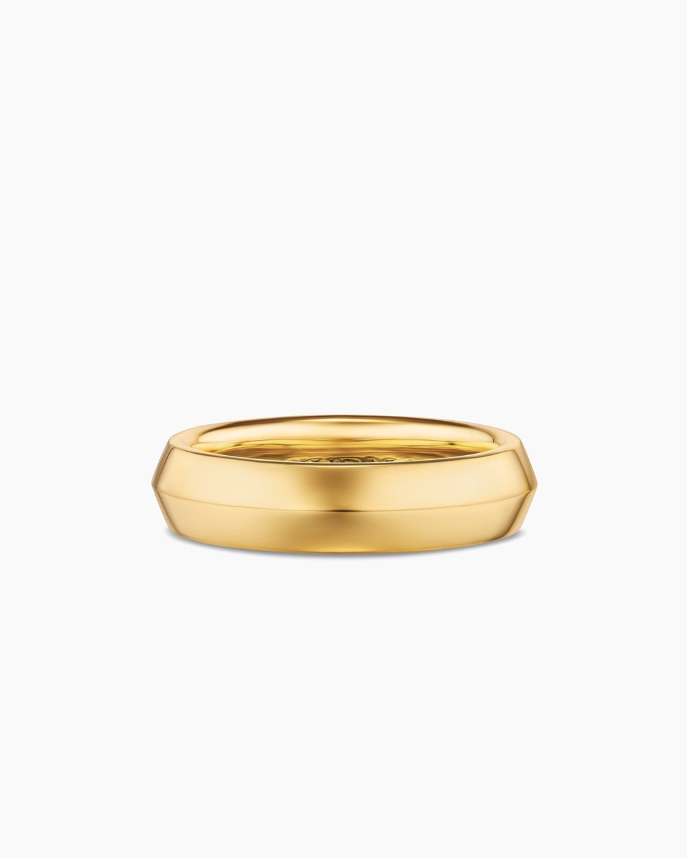 Mens Knife Edge Band Ring in 18K Yellow Gold, 6mm