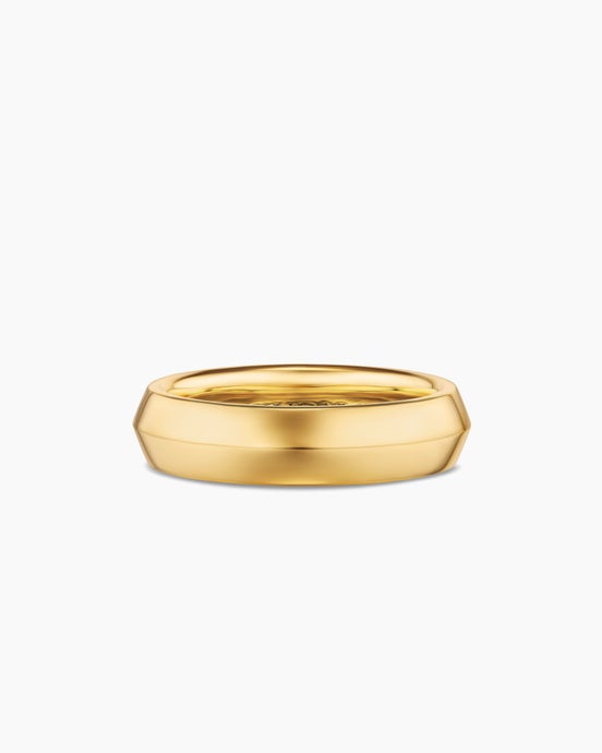 Knife Edge Band Ring in 18K Yellow Gold, 6mm