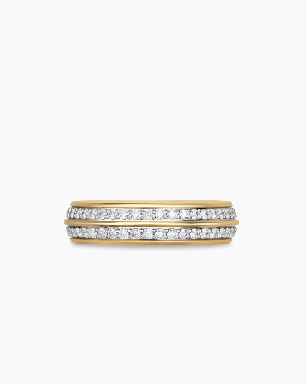 Mens Knife Edge Band Ring in 18K Yellow Gold, 6mm