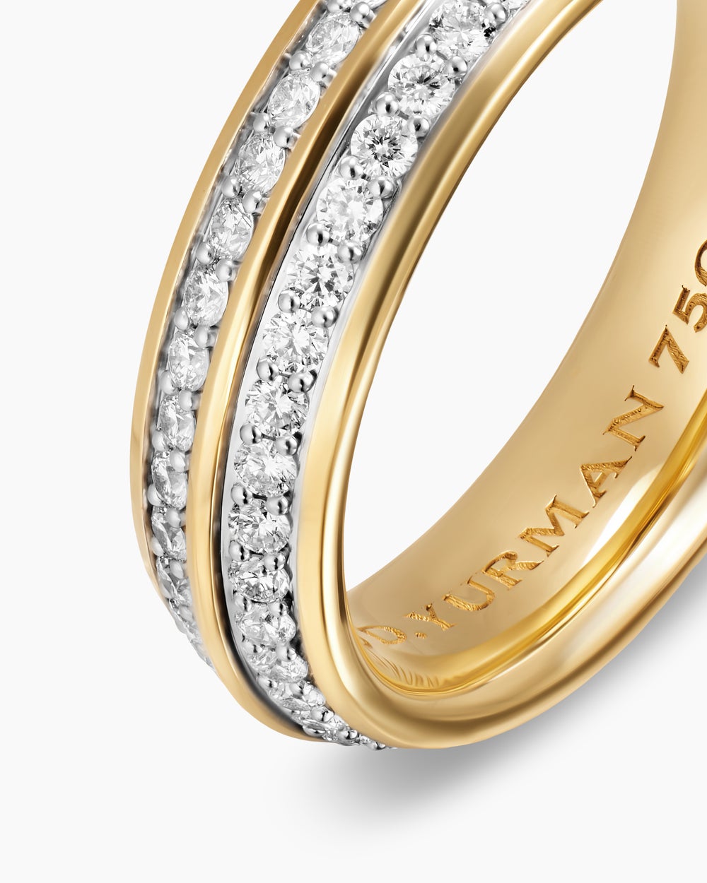 Mens Knife Edge Band Ring in 18K Yellow Gold, 6mm