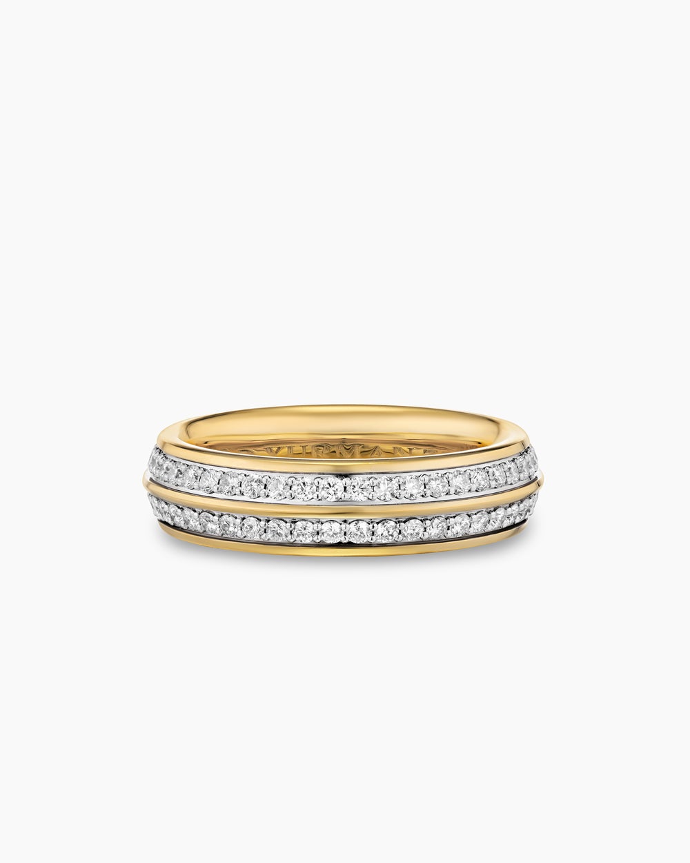 Mens Knife Edge Band Ring in 18K Yellow Gold, 6mm