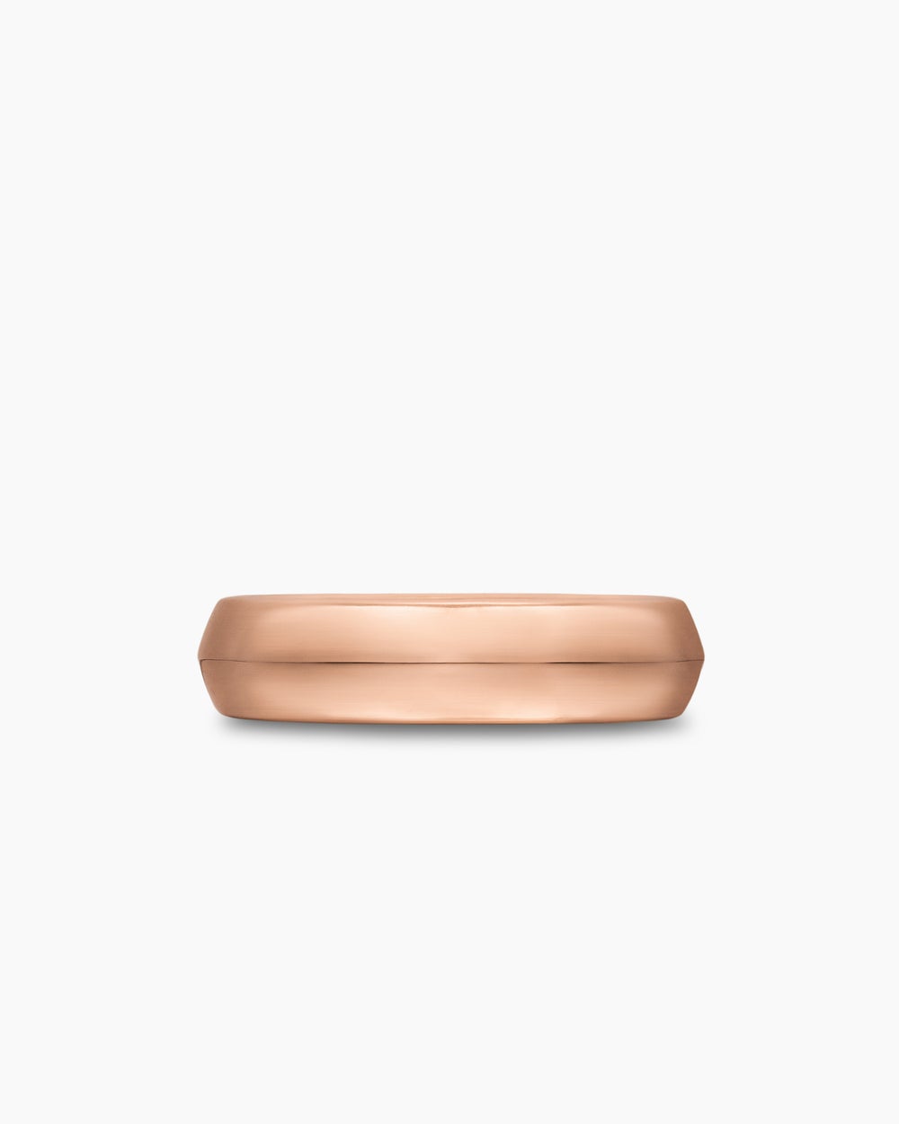Mens Knife Edge Band Ring in 18K Rose Gold, 6mm
