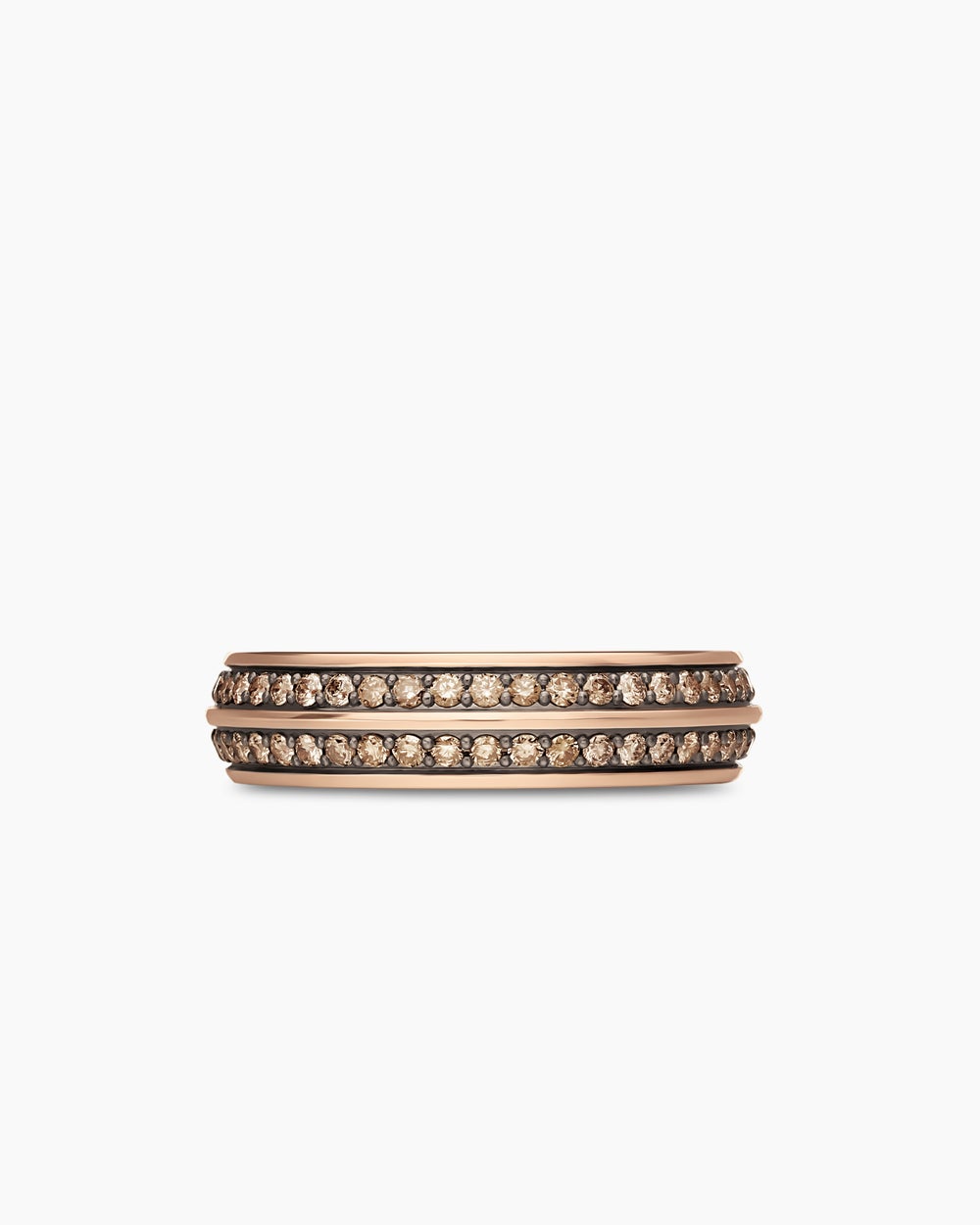 Mens Knife Edge Band Ring in 18K Rose Gold, 6mm