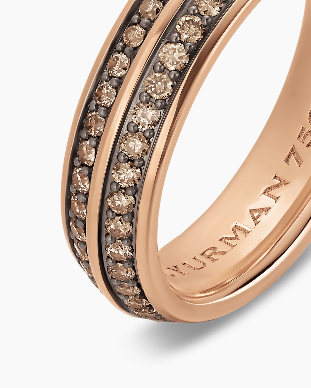 Mens Knife Edge Band Ring in 18K Rose Gold, 6mm