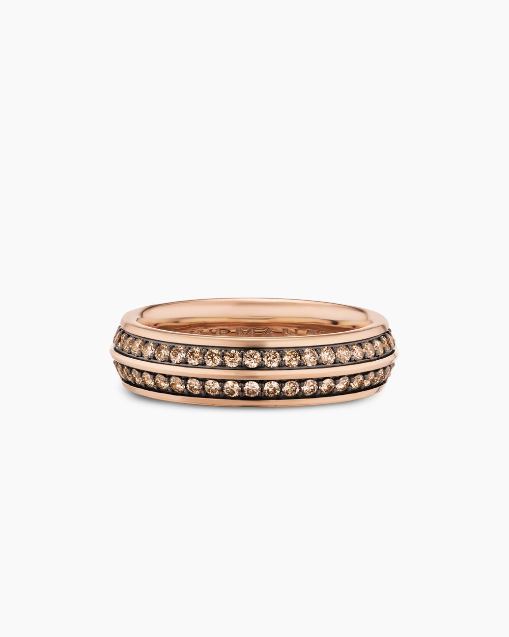 Mens Knife Edge Band Ring in 18K Rose Gold, 6mm