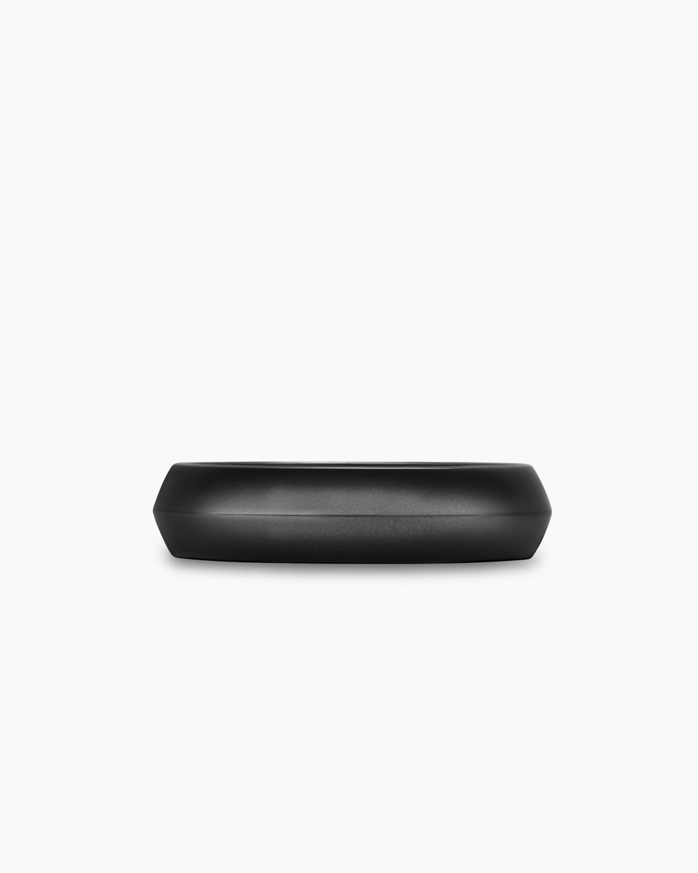 Mens Knife Edge Band Ring in Black Titanium, 6mm