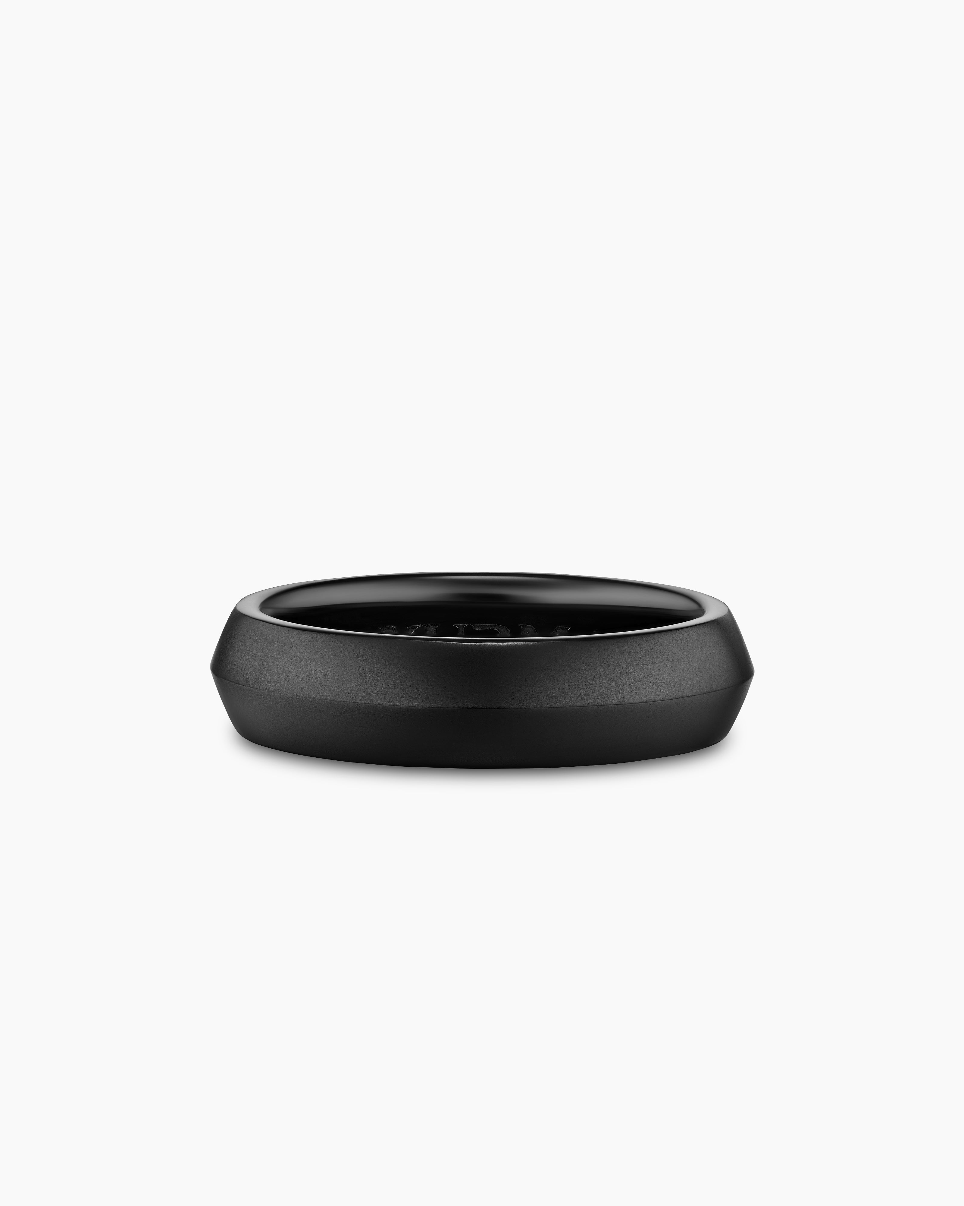 Mens Knife Edge Band Ring in Black Titanium, 6mm