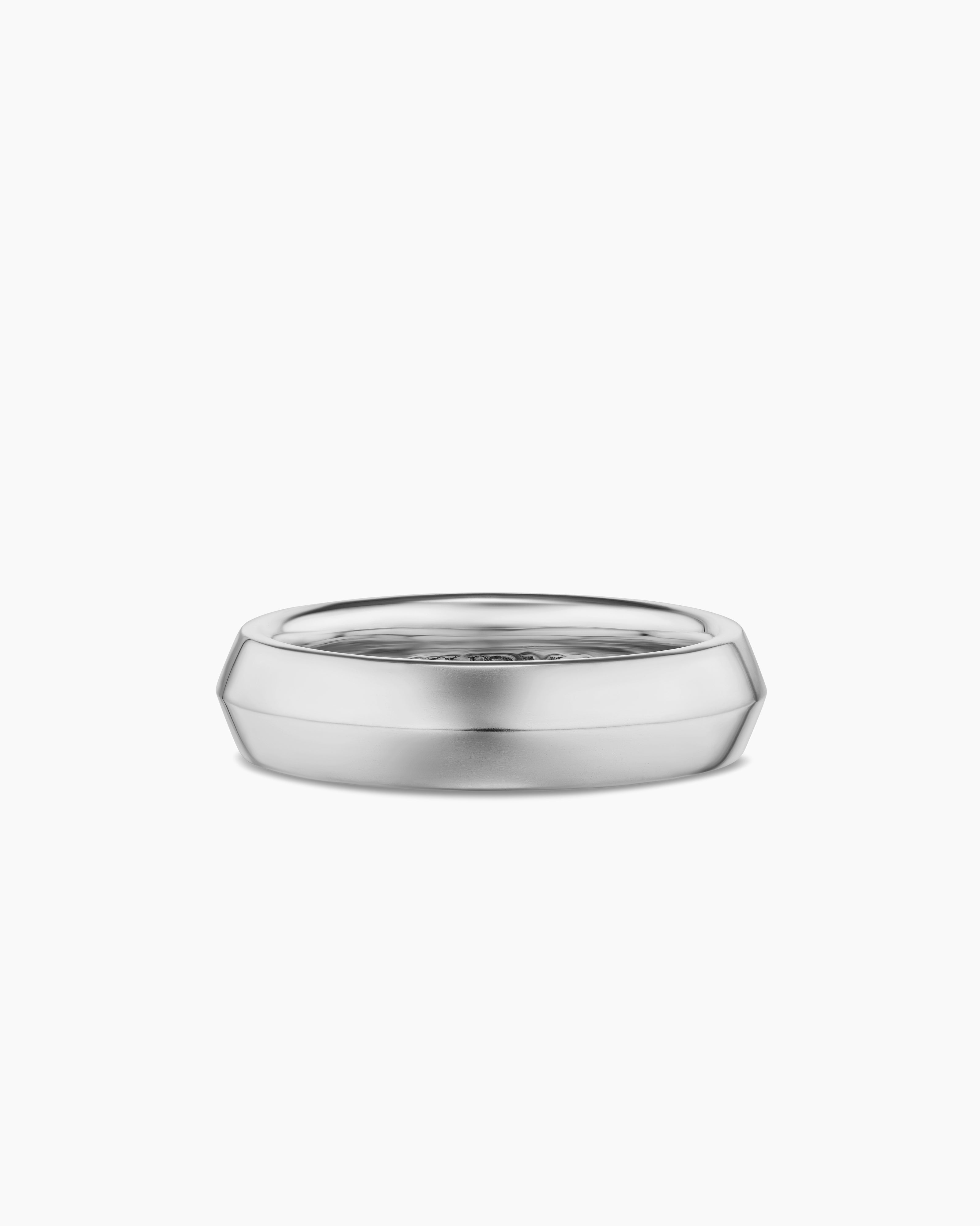 Mens Knife Edge Band Ring in Platinum, 6mm