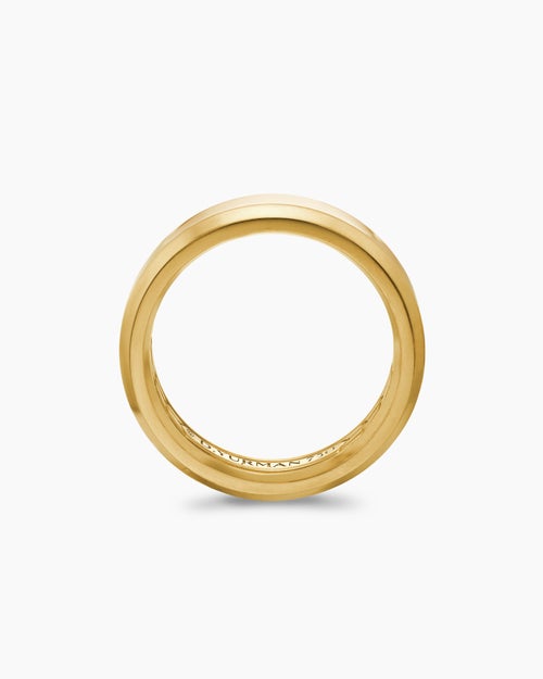 Mens Beveled Band Ring in 18K Yellow Gold, 4mm