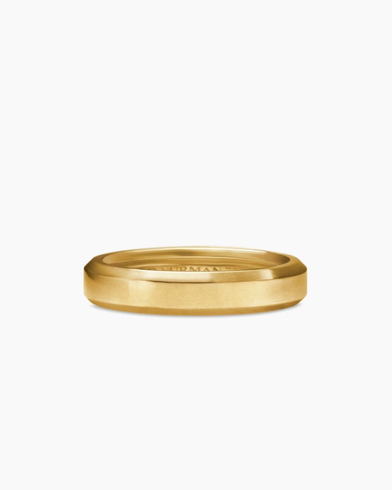 Beveled Band Ring in 18K Yellow Gold, 4mm