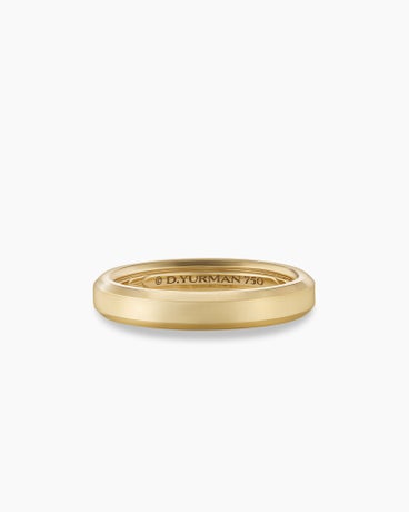 Beveled Band Ring in 18K Yellow Gold, 4mm