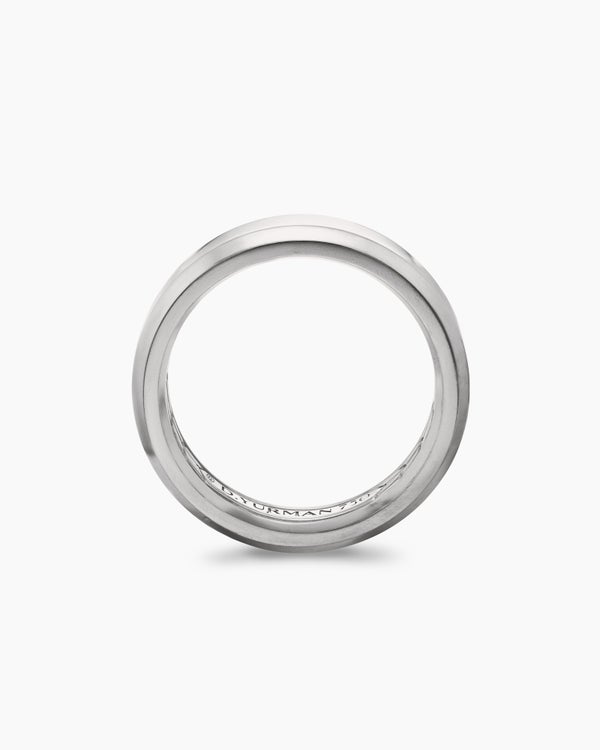 Beveled Band Ring in 18K White Gold, 4mm