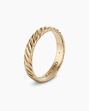 Cable Band Ring in 18K Yellow Gold, 5mm