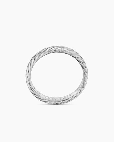 Cable Band Ring in 18K White Gold, 5mm