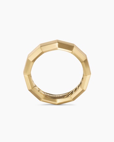 Faceted Band Ring in 18K Yellow Gold, 6mm
