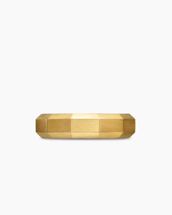 Faceted Band Ring in 18K Yellow Gold, 6mm
