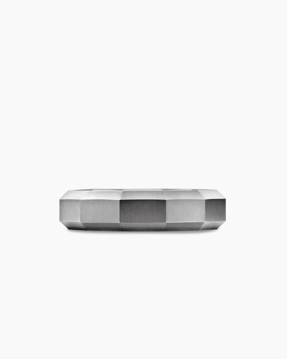 Mens Faceted Band Ring in Grey Titanium, 6mm