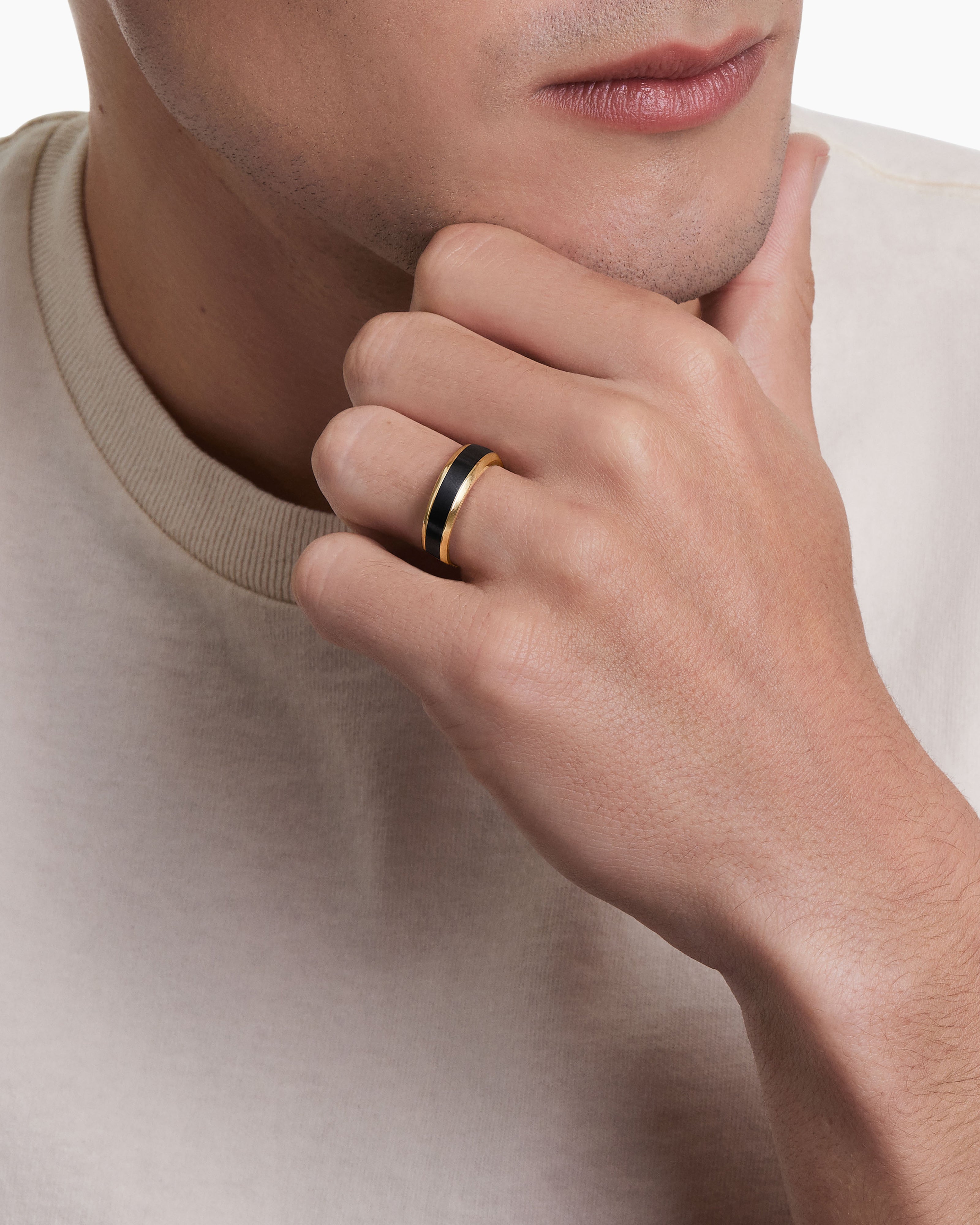 Lennox Onyx Ring, 14k Yellow Gold | Men's Rings | Miansai