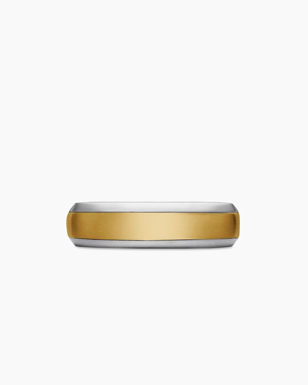 Beveled Band Ring in 18K Gold, 6mm