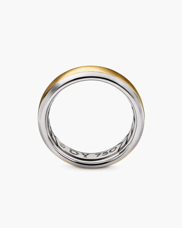 Beveled Band Ring in 18K Gold, 6mm