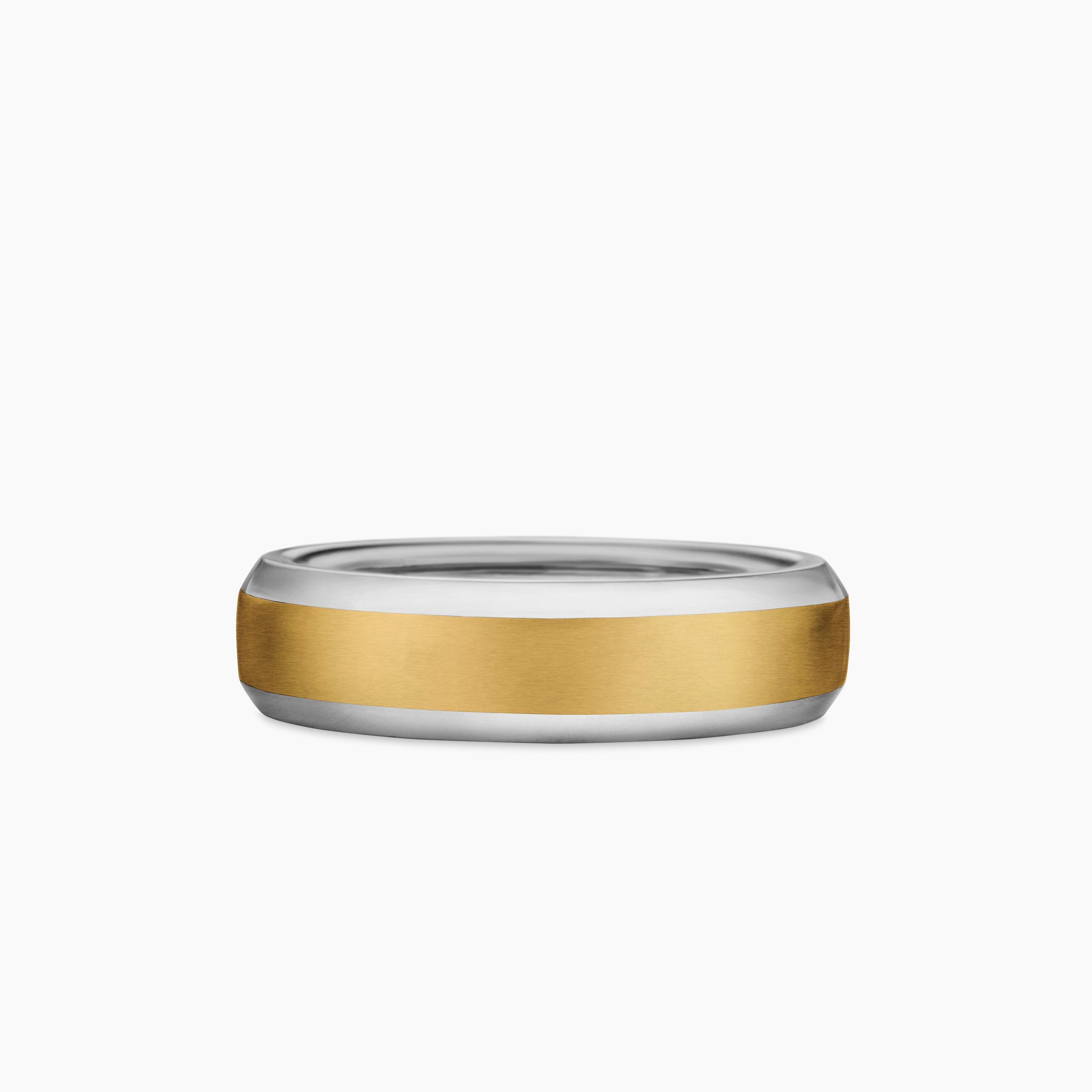 Mens Beveled Band Ring in 18K Gold, 6mm