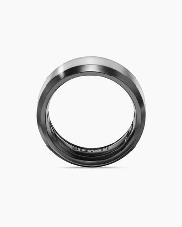Bevelled Band Ring in Black Titanium with Grey Titanium, 8.5mm