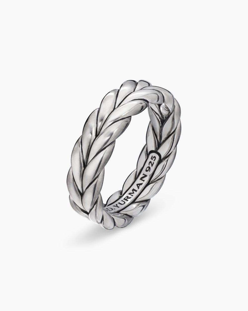 Mens Chevron Band Ring in Sterling Silver, 6mm