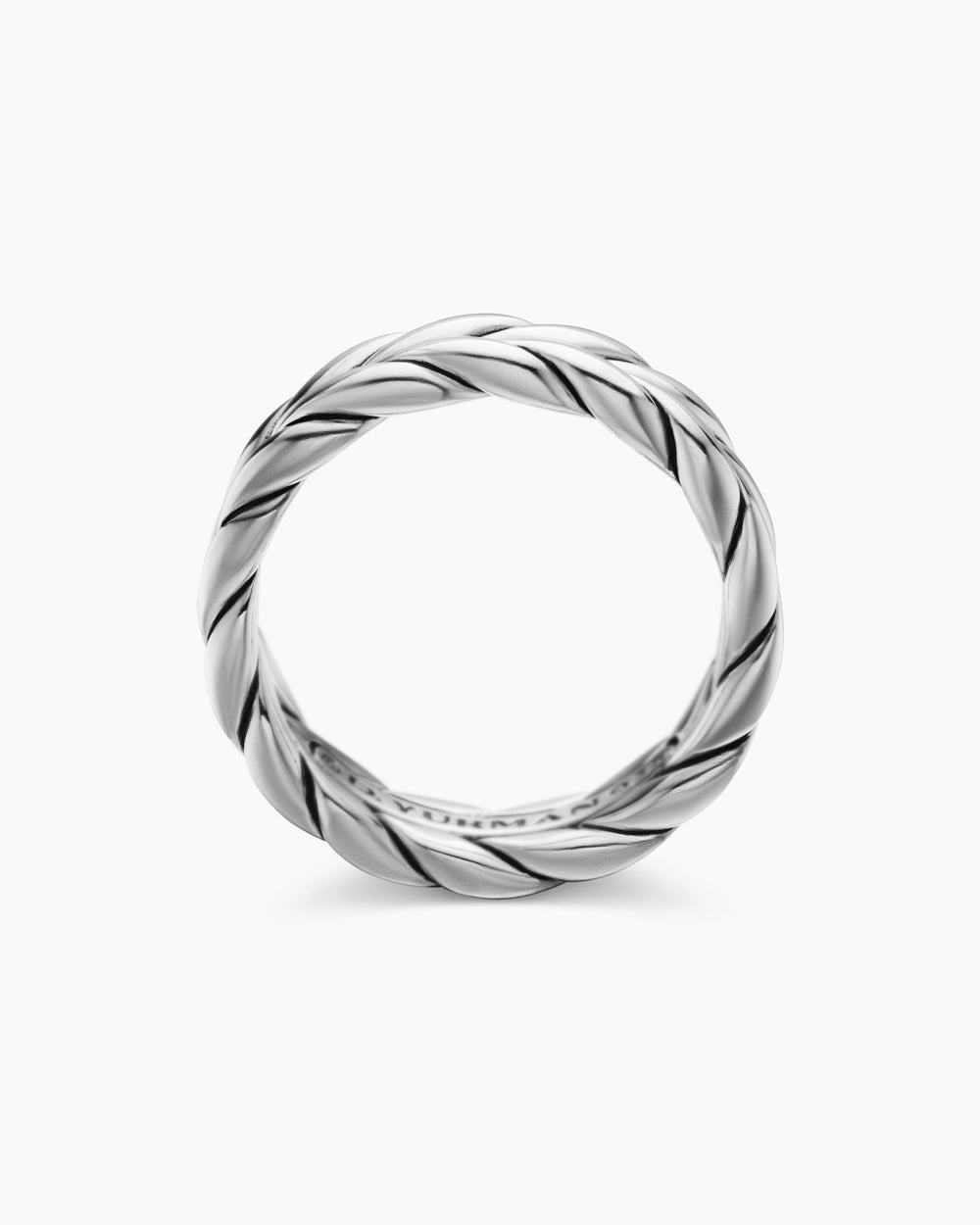 Mens Chevron Band Ring in Sterling Silver, 6mm