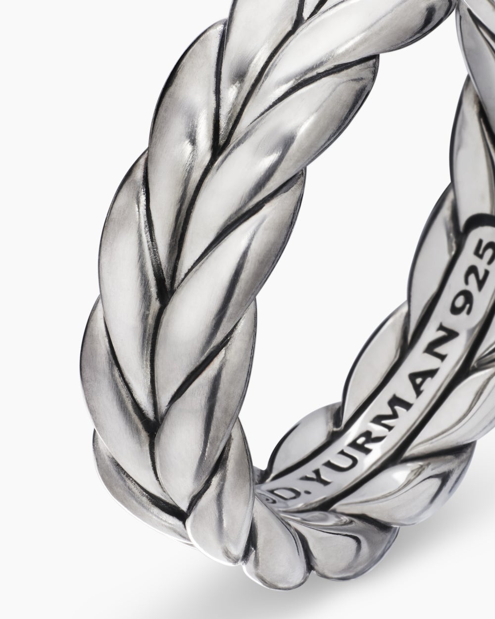 Mens Chevron Band Ring in Sterling Silver, 6mm