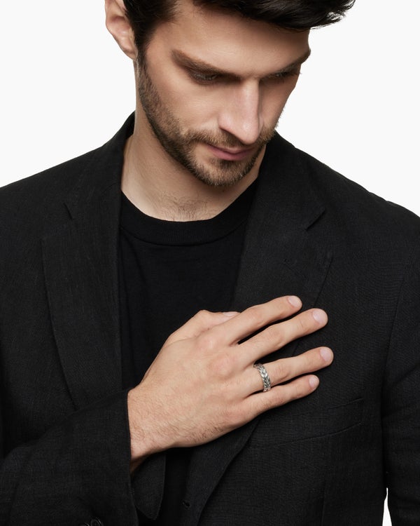 Chevron Band Ring in Sterling Silver, 6mm