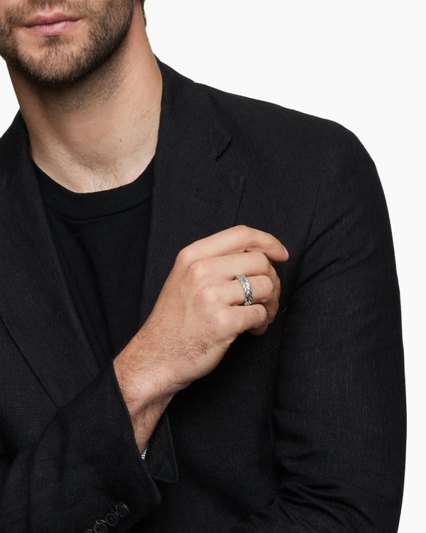 Anneau Chevron en argent sterling, 6 mm