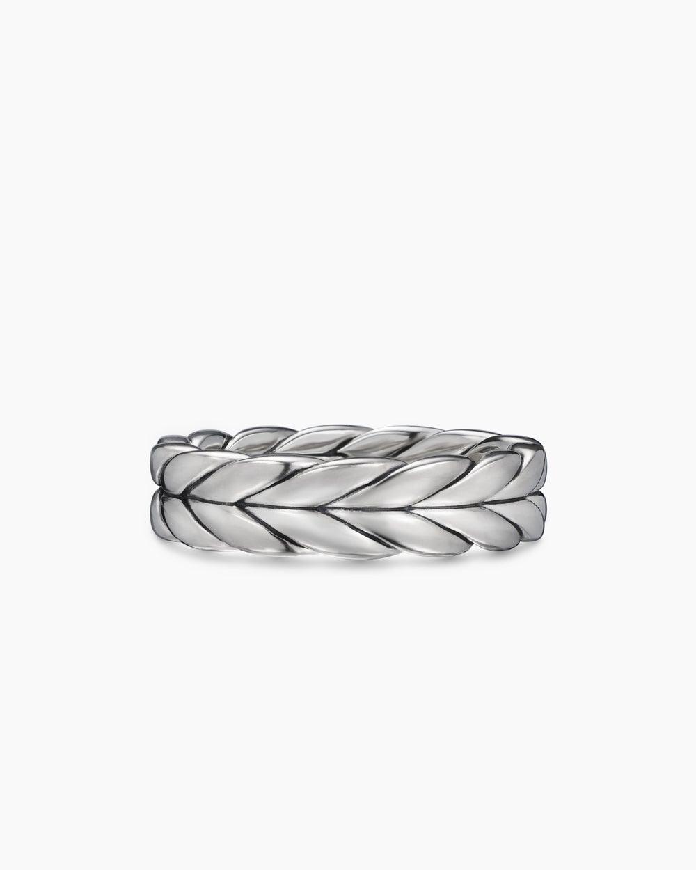 Mens Chevron Band Ring in Sterling Silver, 6mm