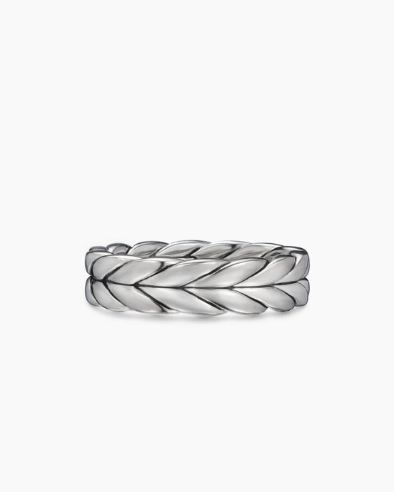 Chevron Band Ring in Sterling Silver, 6mm
