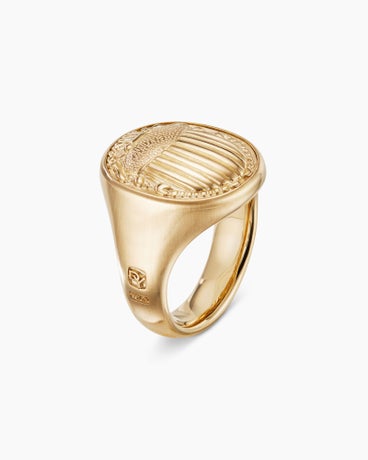 Petrvs® Scarab Signet Ring in 18K Yellow Gold, 21.5mm