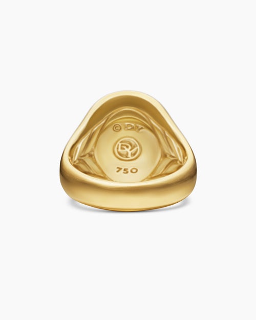 Mens Petrvs® Scarab Signet Ring in 18K Yellow Gold, 21.5mm