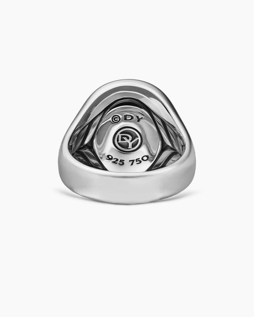 Mens Petrvs Scarab Signet Ring in Sterling Silver with 18K Yellow Gold, 21.5mm